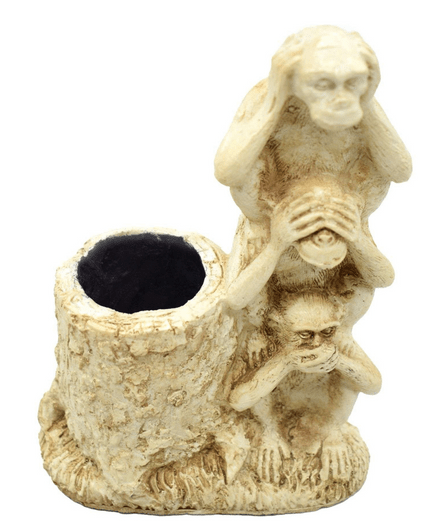 Three Wise Monkeys Polyresin Statue Showpiece - Puja N Pujari