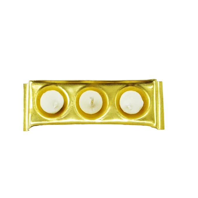 Brass Rectangular Ghee Diya Holder- Small