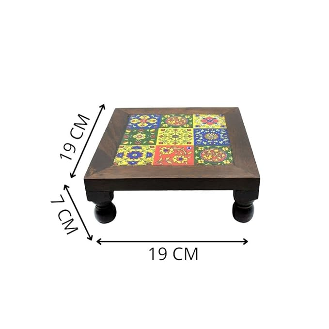 Wooden Decorative Chowki for Pooja