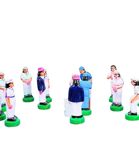 Handmade Clay Cricket Set Golu Dolls for Navrathri