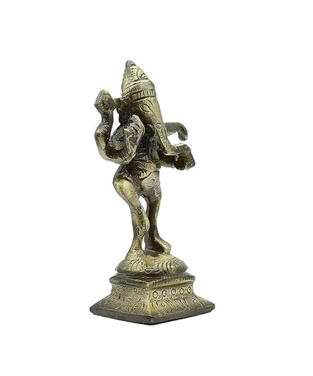 Dancing Ganesha Brass Showpiece for Pooja Room