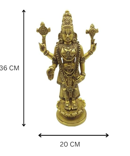 Tirupati Balaji Idol Brass,Perumal Statue Brass idol14.5 inch Height