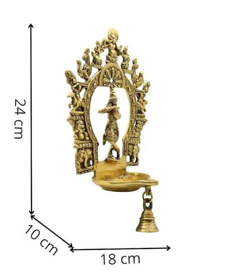 Krishna Wall Hanging Diya with Bell