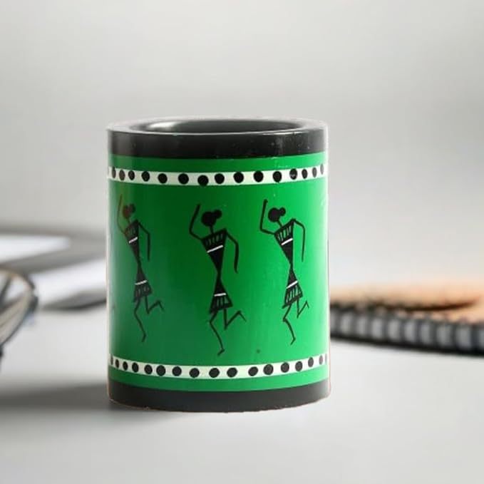 Channapatna Wooden Pen Stand on The Table top.