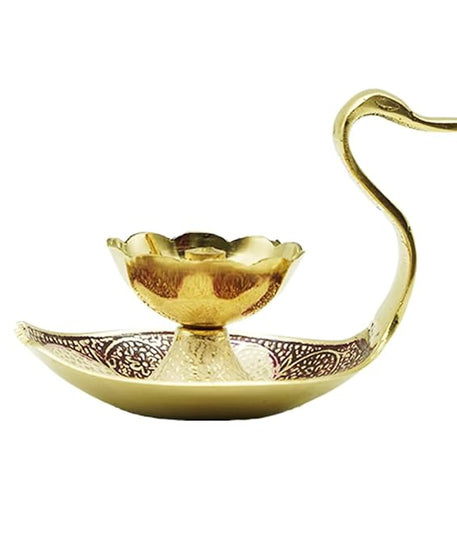 Brass Diya Lamp Kuber Deepak With Swan Design