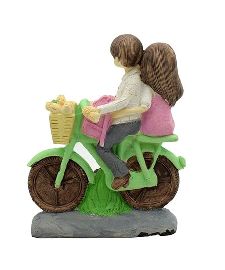 Love Couple Showpiece Sitting on Cycle for Valentine Gift