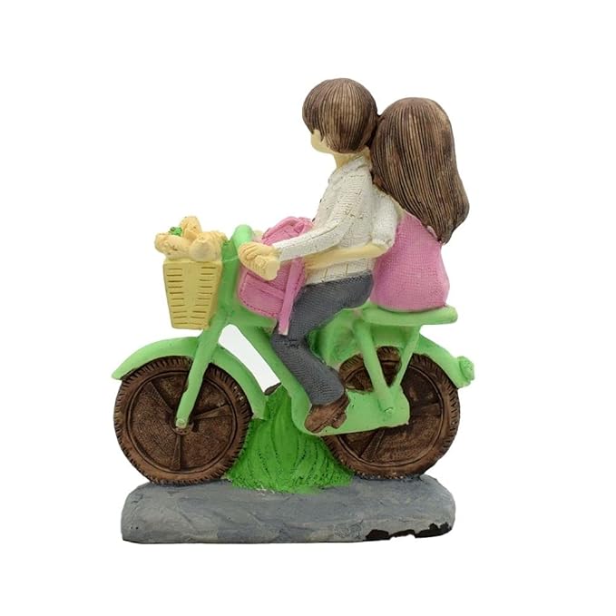 Love Couple Showpiece Sitting on Cycle for Valentine Gift