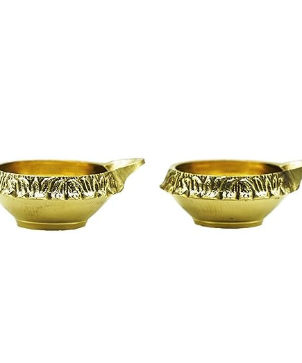 Kubera Gold Brass Diya (Set of 2)