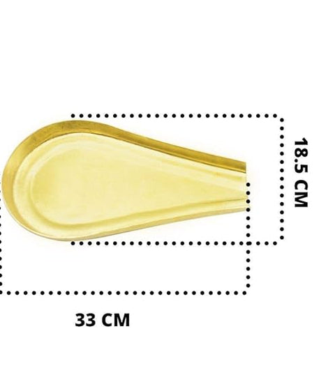 Round Design Plain Brass Abhishek Patra Plate for God Idols (33 CM)