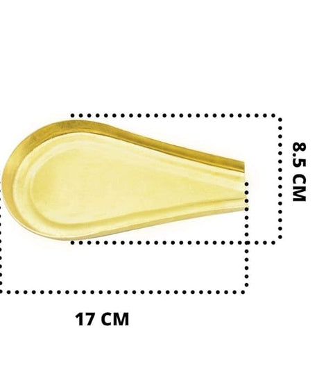 Round Design Plain Brass Abhishekam Plate Patra for God Idols (17 CMS )