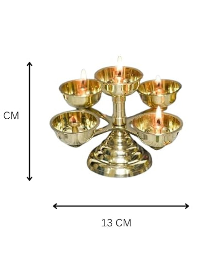 Brass Aarti Diya Stand for Pooja Room