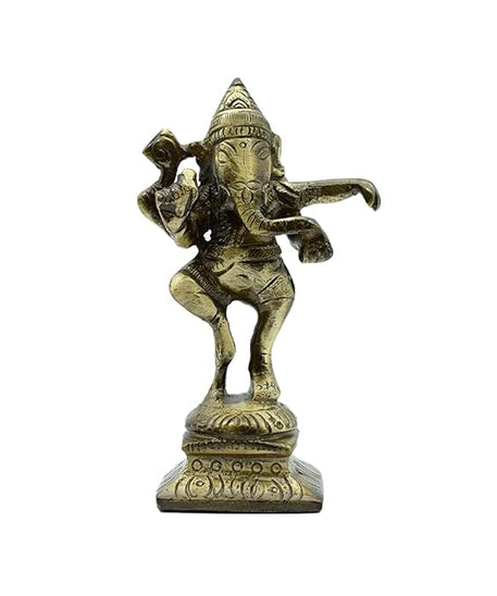 Dancing Ganesha Brass Showpiece for Pooja Room