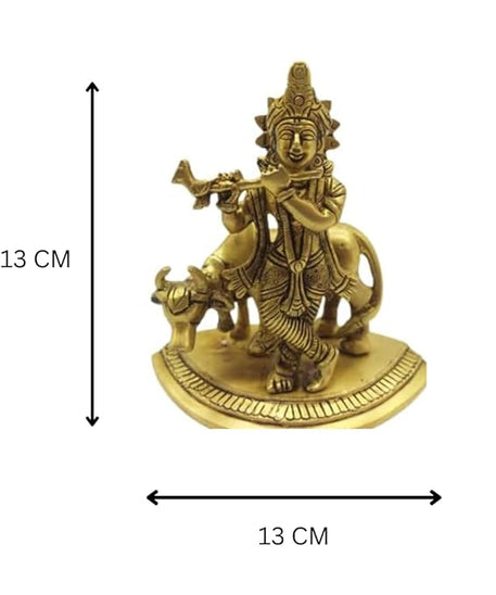 Brass Krishna Idol For Puja And Home Decor