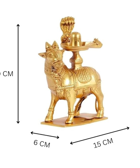 Lord Nandi with Shivlingam- Height-20 cms