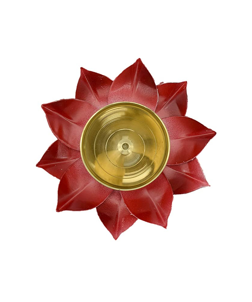 Kamal Patti Lotus Diya Red Color