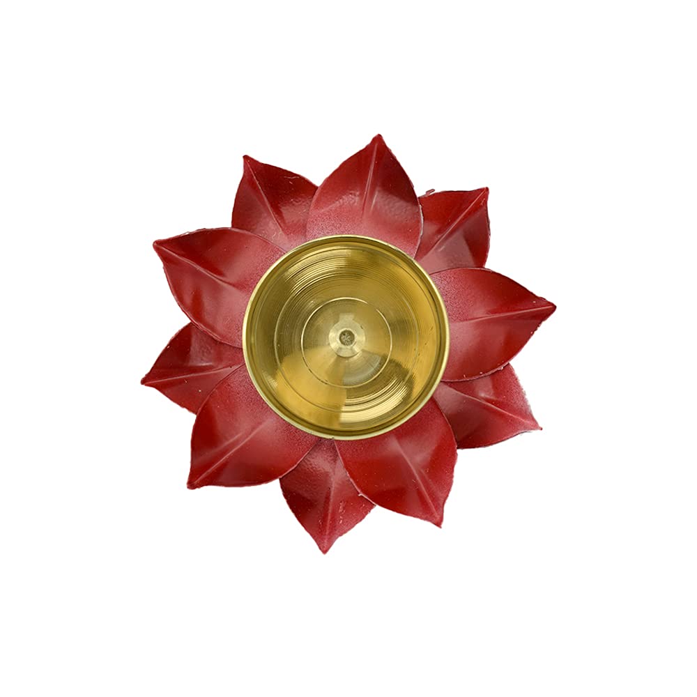 Kamal Patti Lotus Diya Red Color
