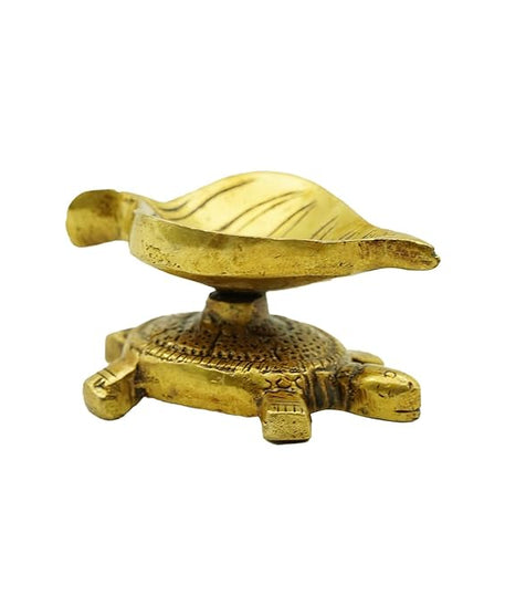 Brass Turtle Leaf Diya