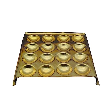 Square Design Brass Ghee Diya Holder for Pooja Room and Diwali Celebrations