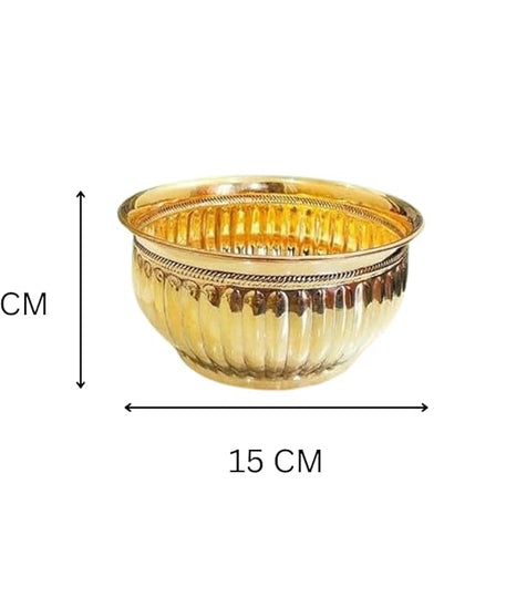 Brass Bowl for Prasadam - Decorative Flower Pot/Vase Home Decor, Garden