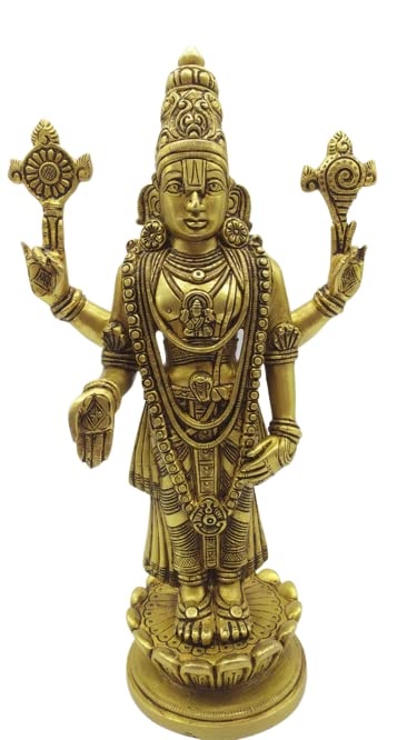 Tirupati Balaji Idol Brass,Perumal Statue Brass idol14.5 inch Height