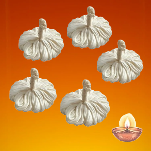365 Vathulu- Karthika Masam Vathulu- 365 Cotton Wicks for Karthika Deepam Pooja (Pack of 5).