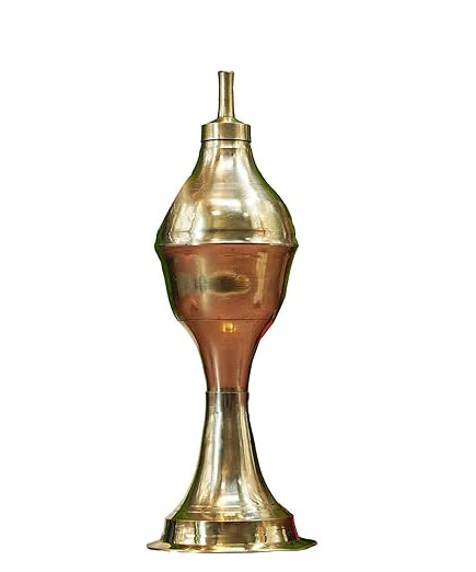 Brass Kerosene Lamp – Traditional Lighting Lamp for Home (9L x 9W x 24H) Cm.