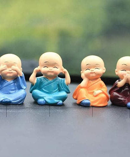 Set of 4 Buddha Monks Statues Figurines Showpiece