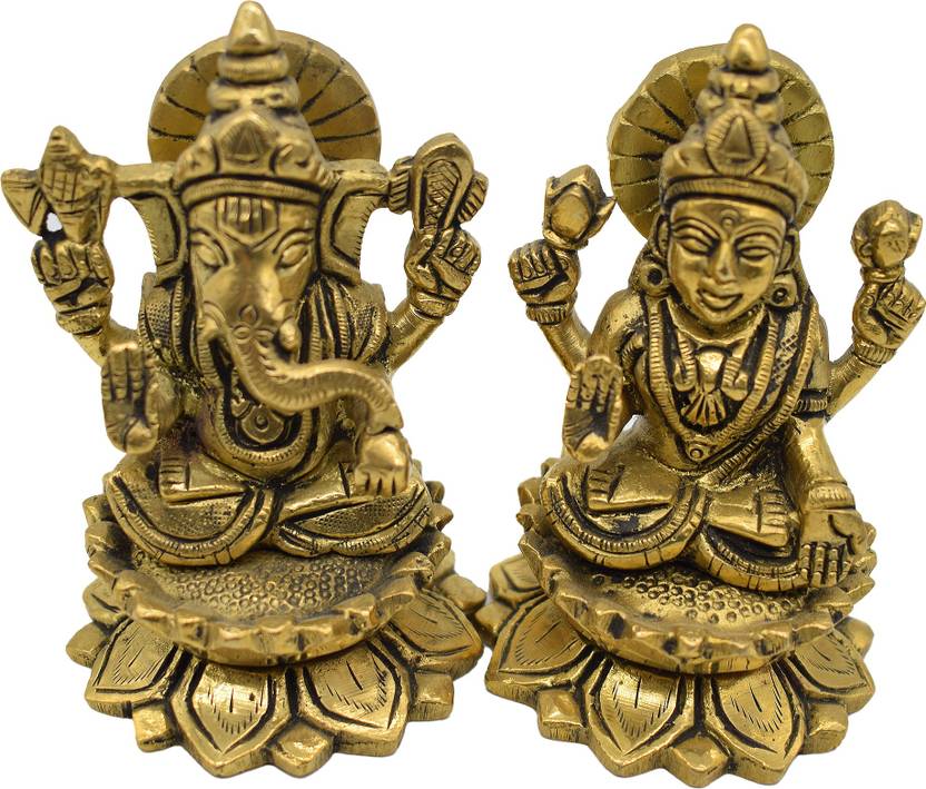 Lakshmi Ganesh Idol Brass Murti for Pooja Room