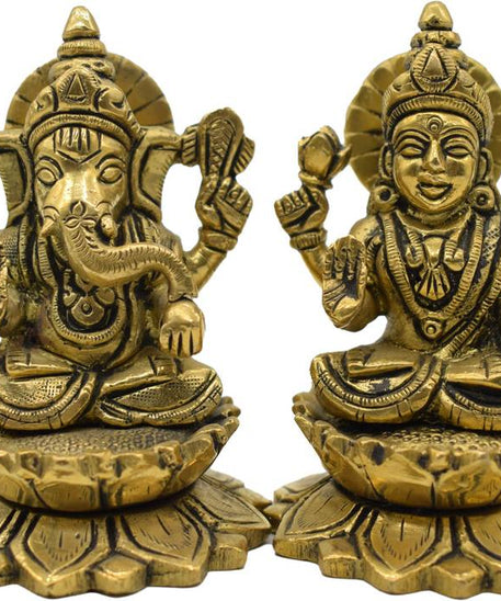 Lakshmi Ganesh Idol Murti Brass