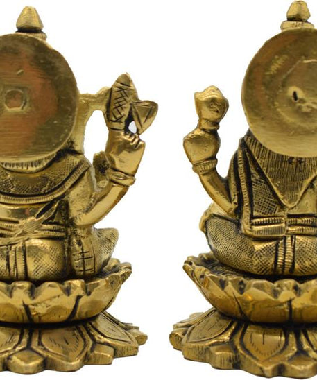 Lakshmi Ganesh Idol Brass Murti for Pooja Room