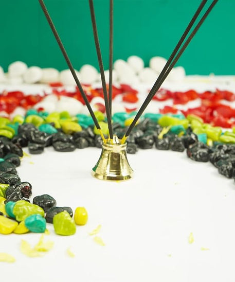 Traditional Brass Agarbatti Incense Sticks Holder- Stand with Ash Catcher- for Mandir, Home &amp; Office Decoration