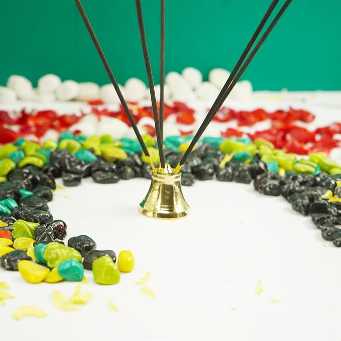 Traditional Brass Agarbatti Incense Sticks Holder- Stand with Ash Catcher- for Mandir, Home &amp; Office Decoration