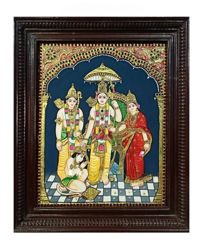 Ram Darbar Tanjore Painting - 2.3 feet-1.8 feet