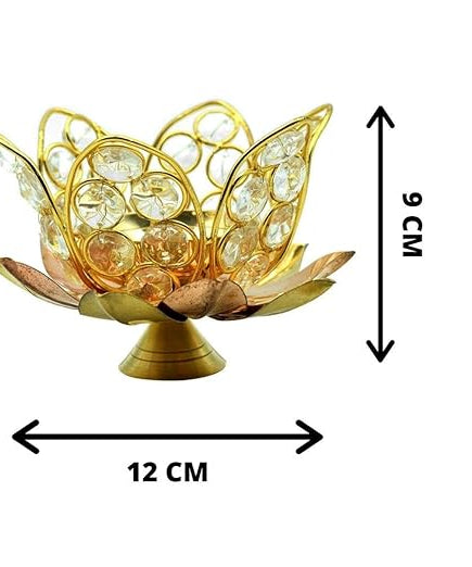 Crystal Glass Lotus Flower Tea Light Candle