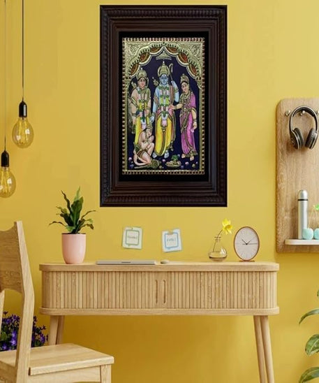 Ram Darbar Tanjore Painting - 2.3 feet-1.8 feet