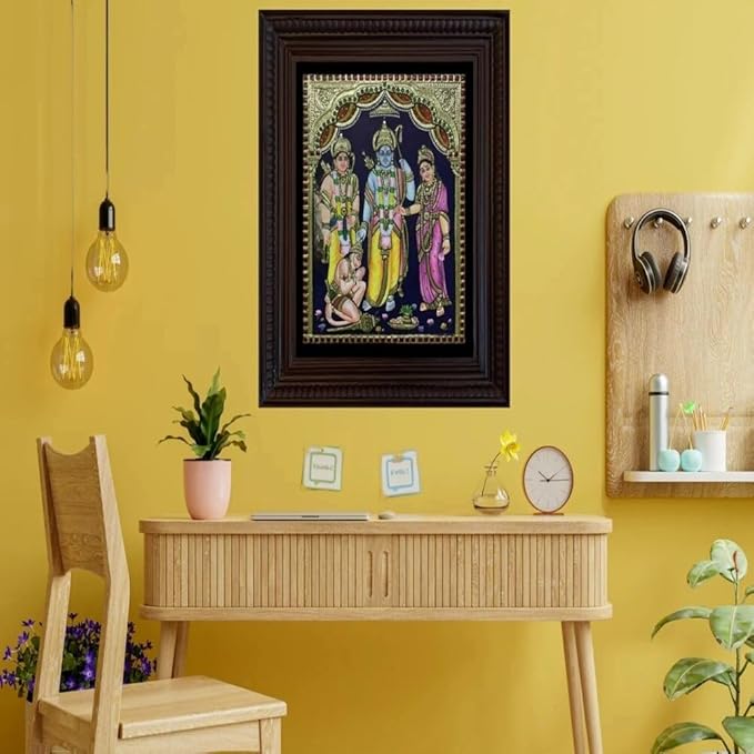 Ram Darbar Tanjore Painting - 2.3 feet-1.8 feet