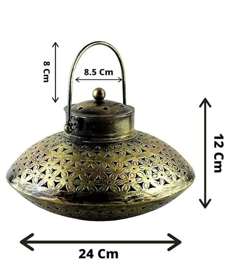 Cast Iron Degchi Style Tea Light Candle Holder for Home Decor