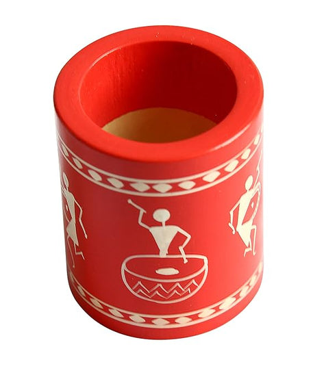 Channapatna pen stand made out of wood.