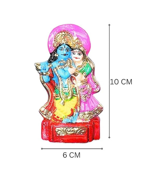 Radha Krishna Dussehra Dolls - 10 cm Handmade Figurine
