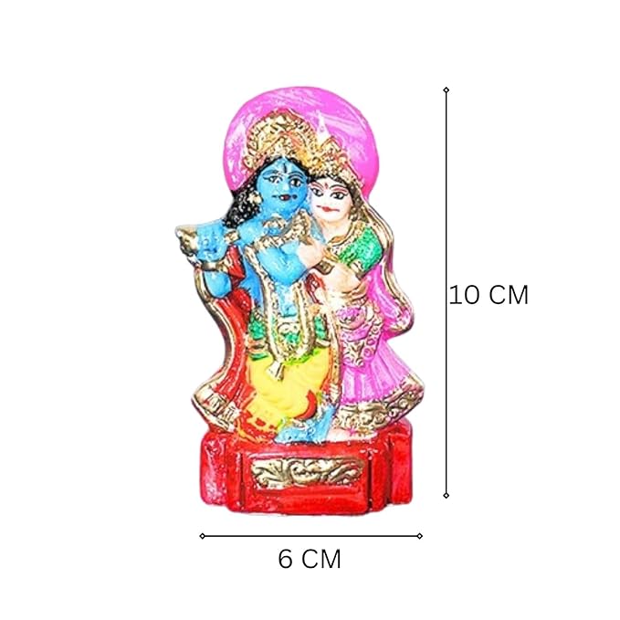 Radha Krishna Dussehra Dolls - 10 cm Handmade Figurine