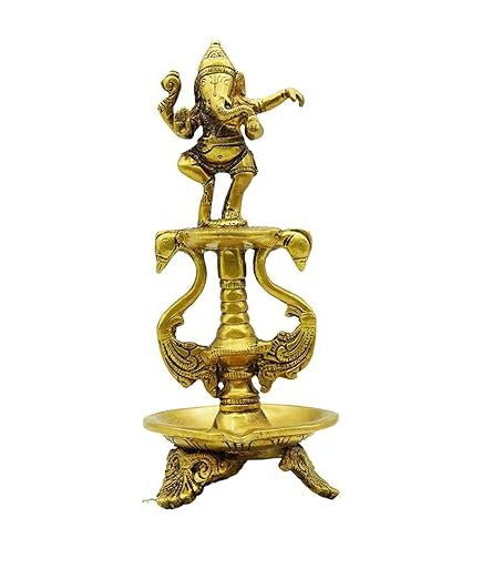 Dancing Ganesh Diya on Swan