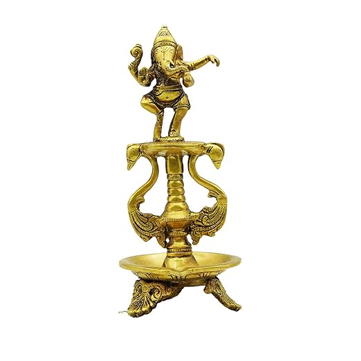 Dancing Ganesh Diya on Swan