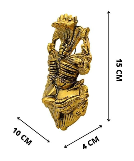 Metal Narsingh Kirtimukha Wall Hanging With Shesh Naag Goldnajarbattu Decorative Showpiece, Kirtimukha For Home Vastu