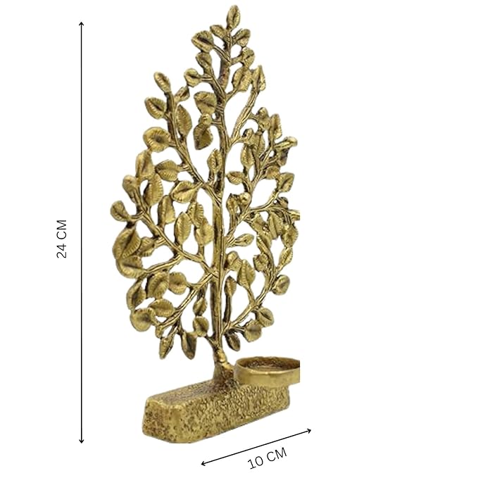 Brass Bodhi Tree Tea Light Holder
