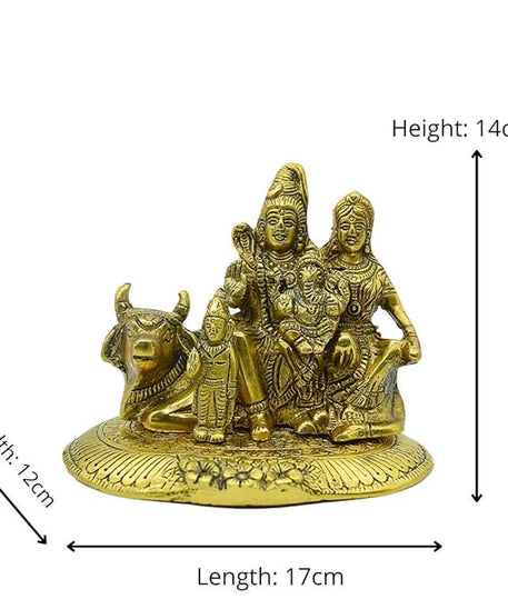 Lord Shiva Family Idol Sitting on Nandi for Home Office Decoration