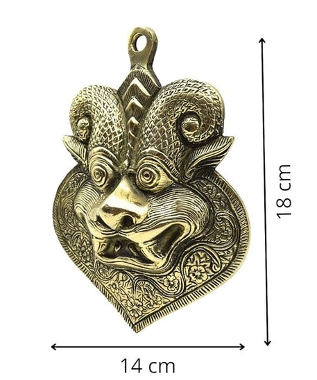 Nazar Battu for Home Entrance Big Size - Brass Kirtimukha Keerthi Mukudu Mukha Idol for Home Entrance