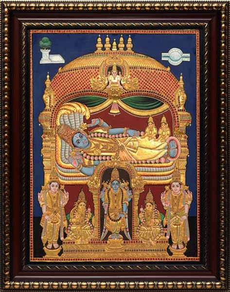 Shree Ranganatha Swamy Anathapadmanabhan Swamigal Tanjore Painting