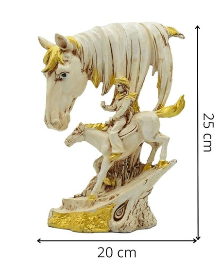 Man Riding Horse Sculpture Home Decor