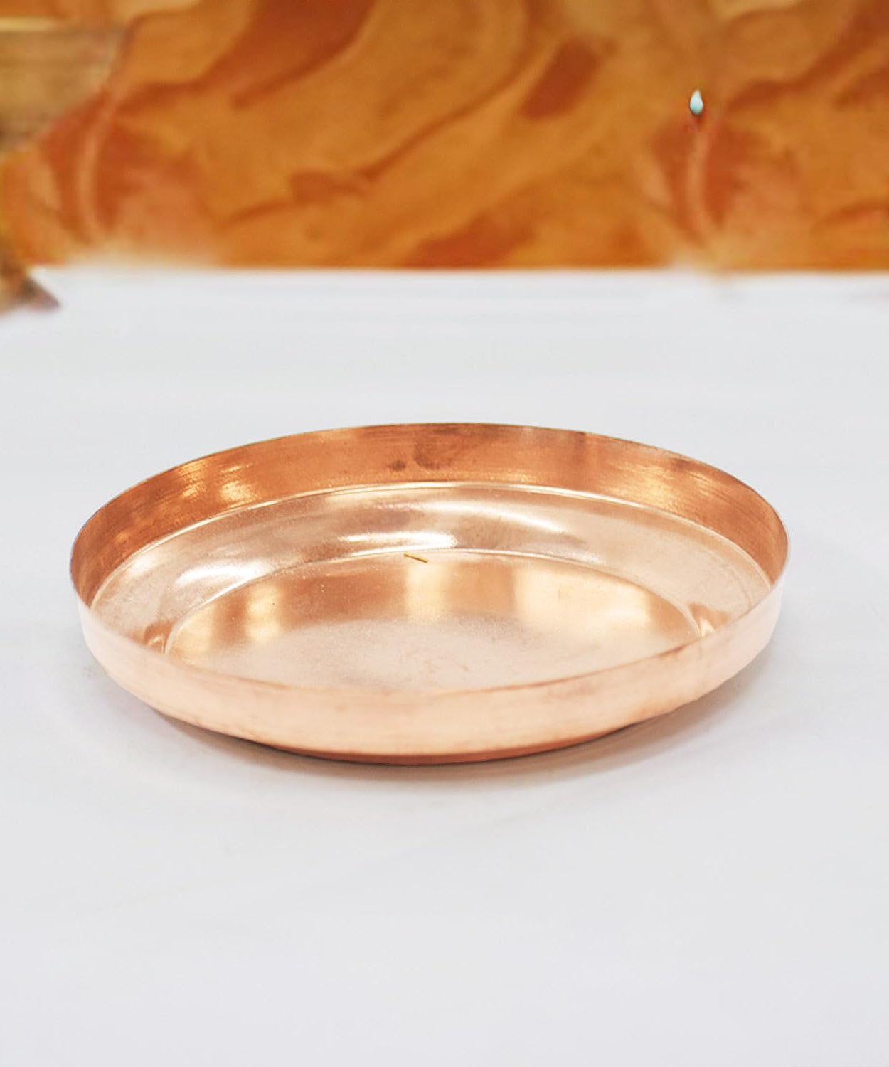 Pure Copper Pooja Plate | Thali Poojan Plate