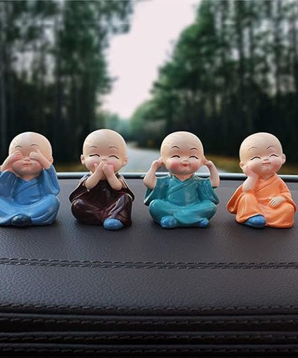 Set of 4 Buddha Monks Statues Figurines Showpiece